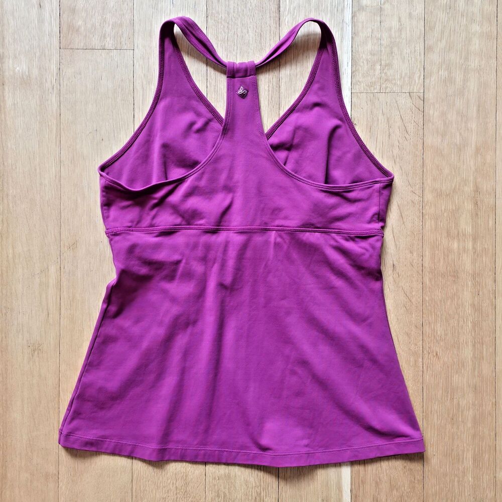 PRANA Hope Yoga Tank Top Shelf Bra Purple Pink Raspberry XL - Picture 3 of 5